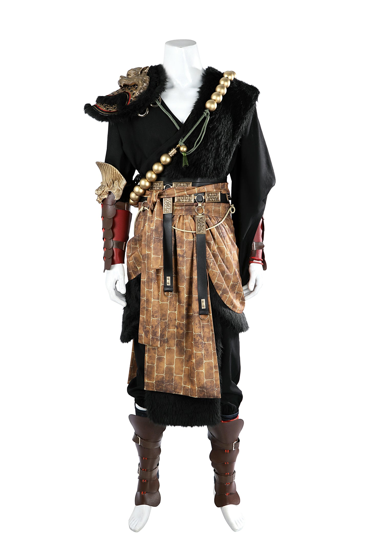 Black Myth Wukong Ebongold Silk Robe Cosplay Costume | Fantasy Outfit