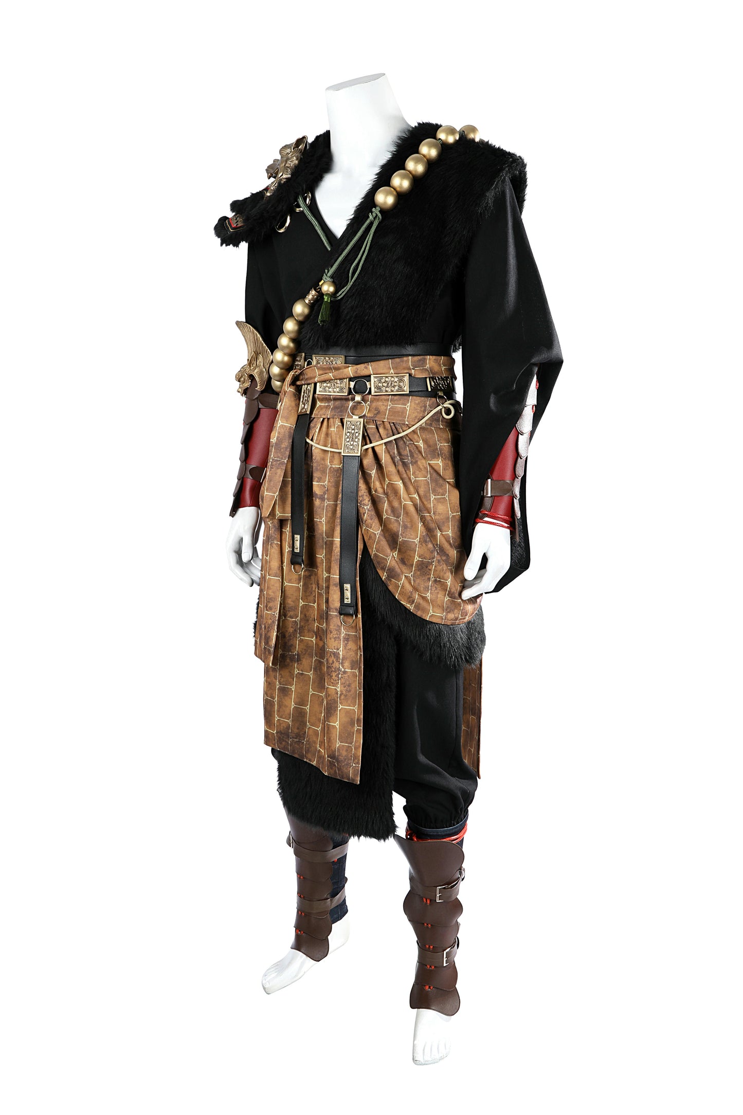 Black Myth Wukong Ebongold Silk Robe Cosplay Costume | Fantasy Outfit