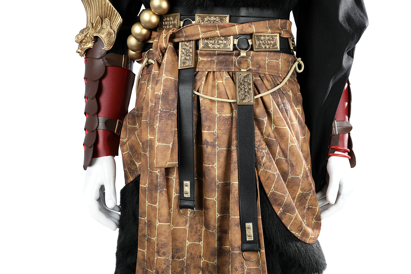 Black Myth Wukong Ebongold Silk Robe Cosplay Costume | Fantasy Outfit