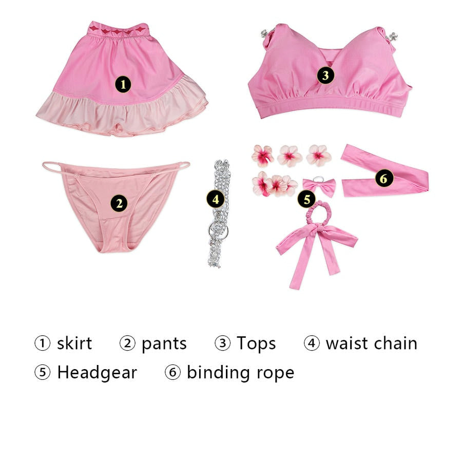 Final Fantasy VII Aerith Gainsborough Swimsuit Cosplay Costume | Gaming Outfit