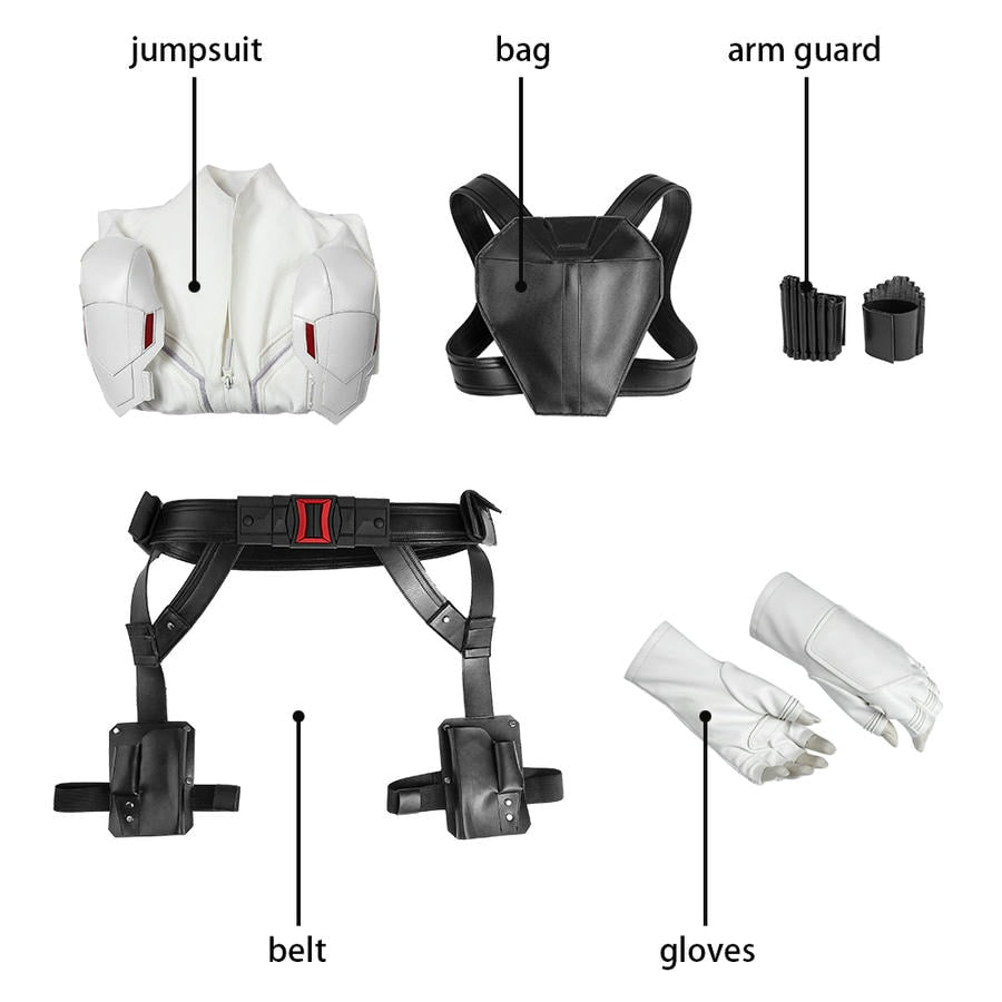 Black Widow Natasha Romanoff Weißer Anzug Cosplay Kostüm | Marvel Outfit