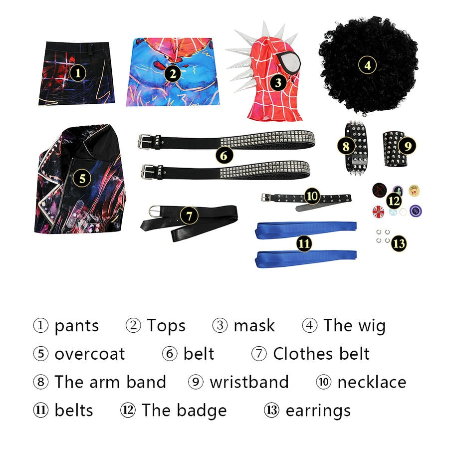 Spider-Man Spider-Punk Hobart Brown Cosplay Costume | Marvel Outfit