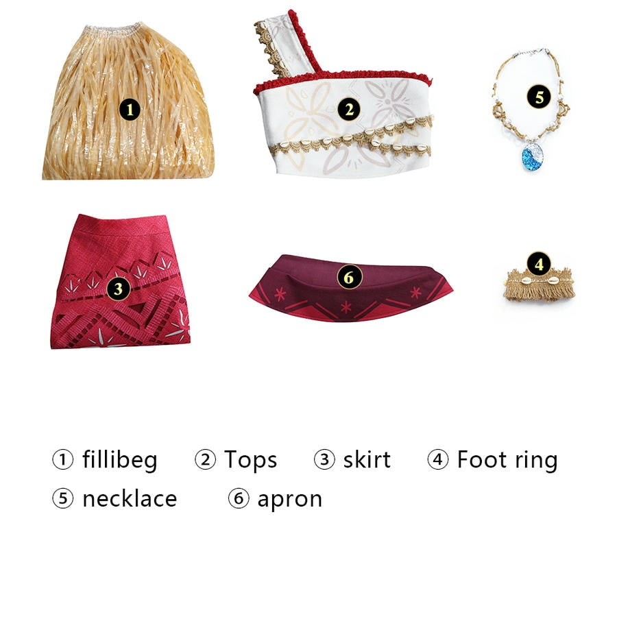 Kids Disney Princess Moana 2 Cosplay Costume  | Movie Outfit