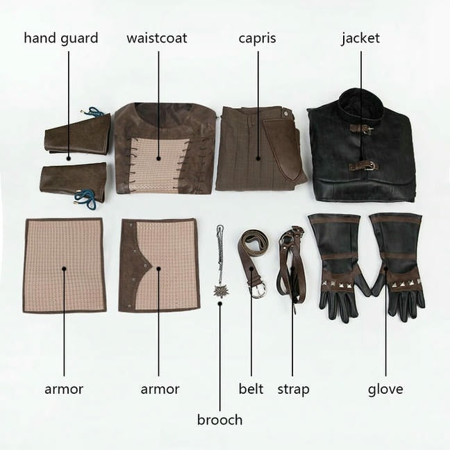 The Witcher 3 Geralt of Rivia Cosplay Costume | Fantasy Outfit