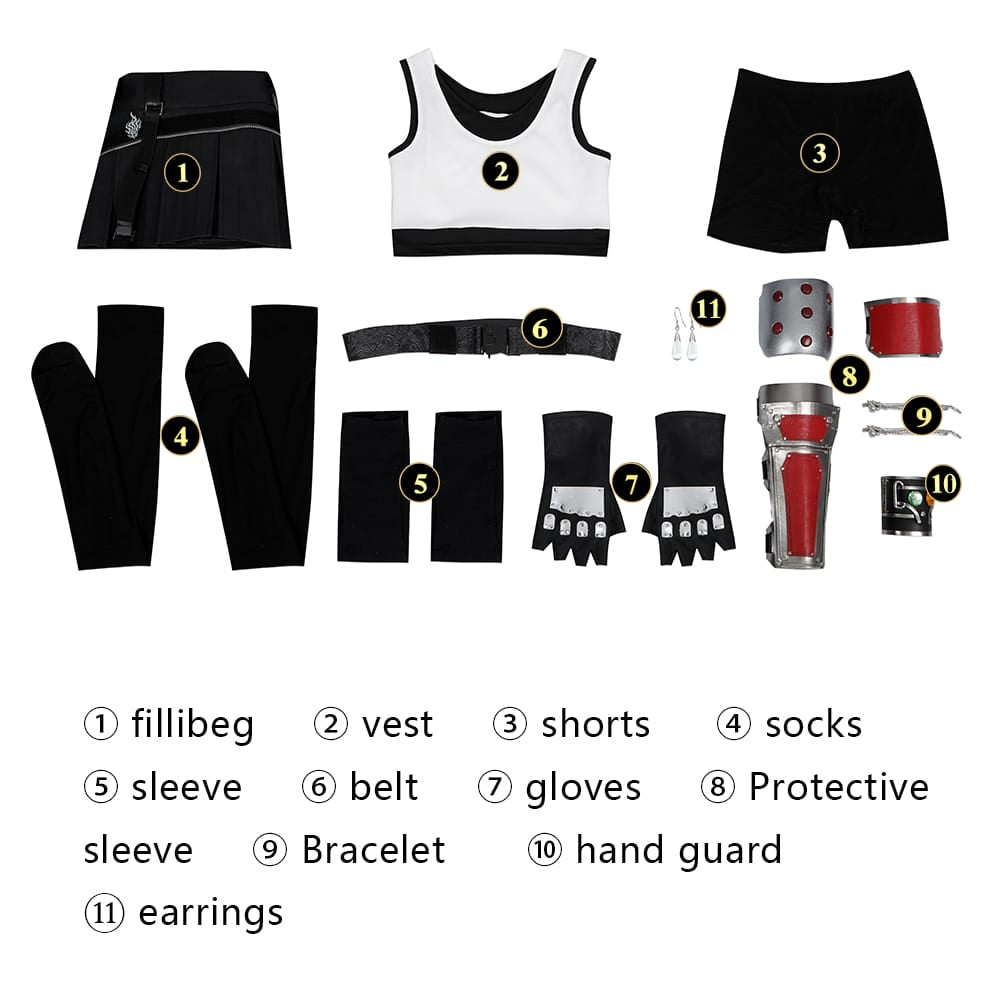 Final Fantasy VII Tifa Lockhart Cosplay Costume | Gaming Outfit