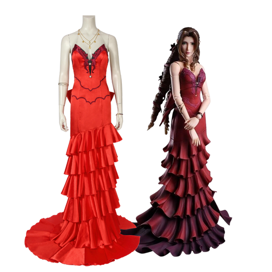 Final Fantasy VII Aerith Gainsborough Dress Cosplay Costume | Gaming Outfit