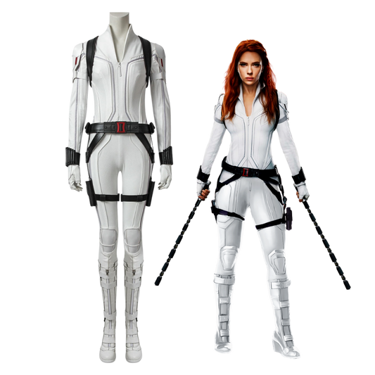Black Widow Natasha Romanoff White Suit Cosplay Costume | Marvel Outfit