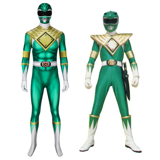 Power Rangers Tommy Green & White Ranger Cosplay Costume | Superhero Outfit