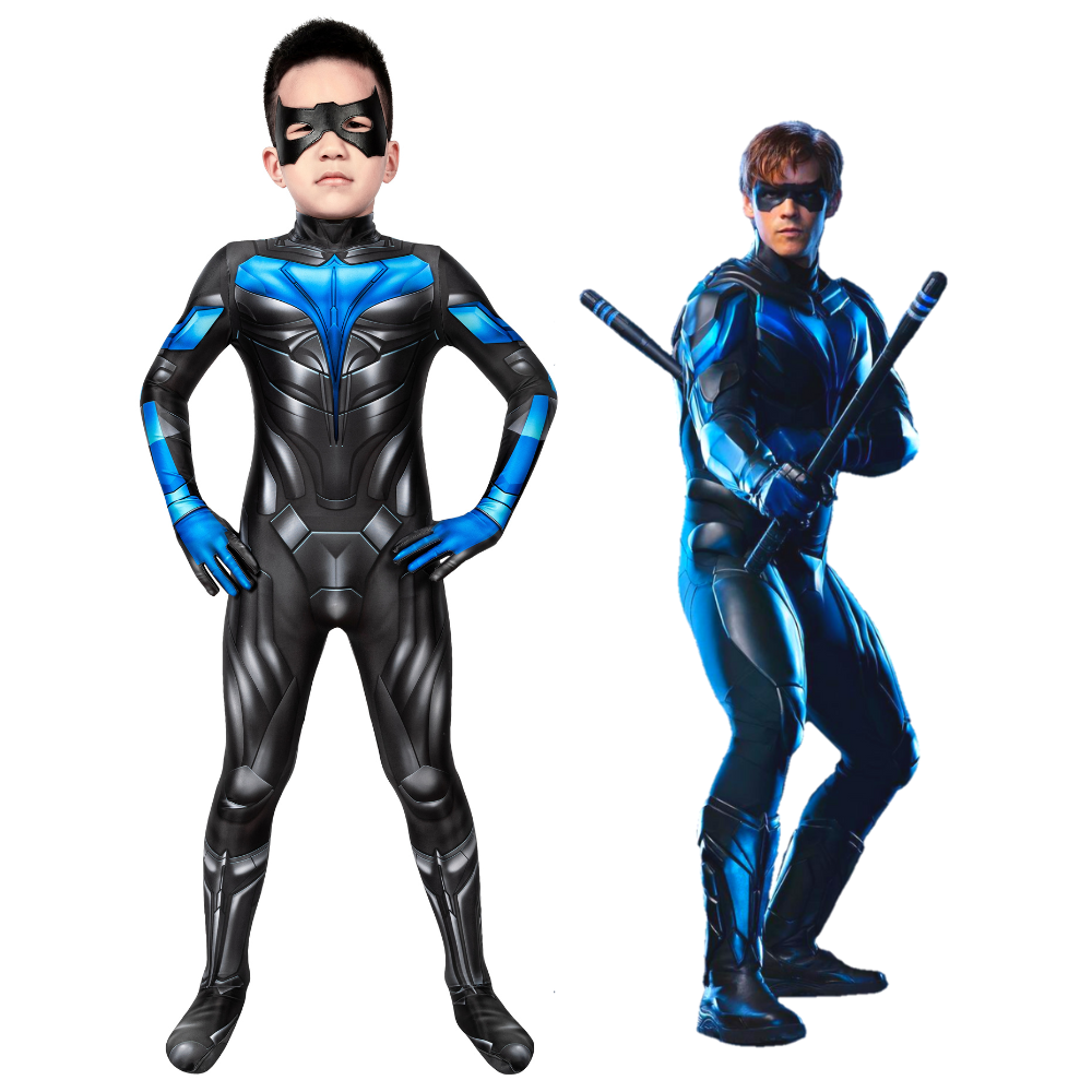 Kids Titans Nightwing Cosplay Costume | DC Outfit