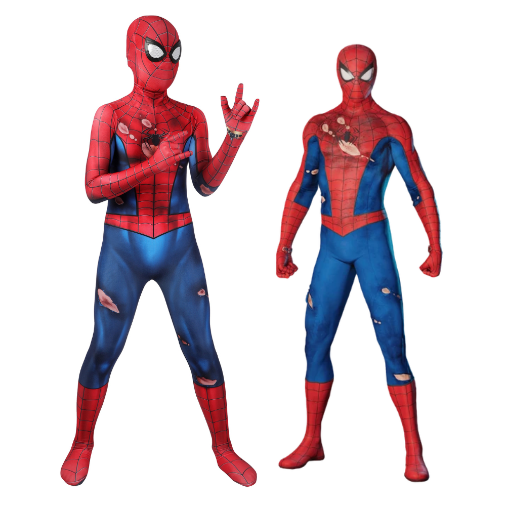 Kids Spider-Man PS5 Classic Damaged Cosplay Costume | Marvel Outfit