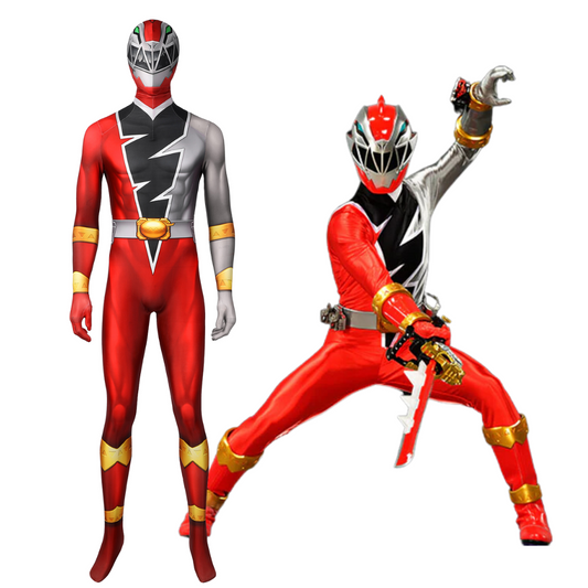 Kishiryu Sentai Ryusoulger Red Soldier Cosplay Costume | Superhero Outfit