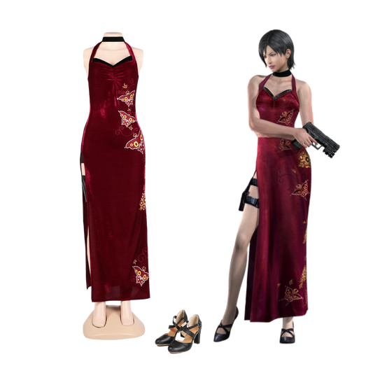 Resident Evil 4 Remake Ada Wong Cheongsam V2 Cosplay Costume | Gaming Outfit