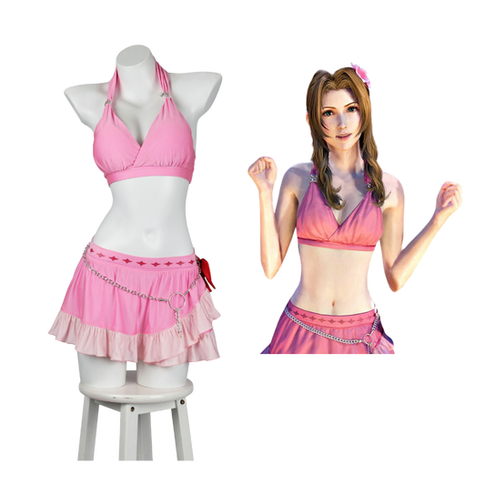 Final Fantasy VII Aerith Gainsborough Swimsuit Cosplay Costume | Gaming Outfit