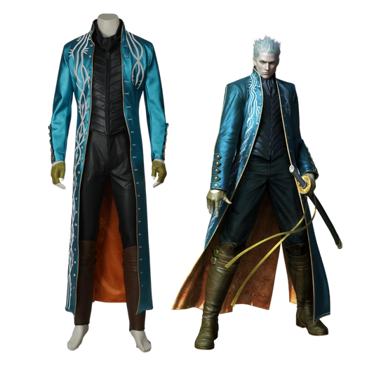 Devil May Cry 3 Vergil Cosplay Costume | Gaming Outfit