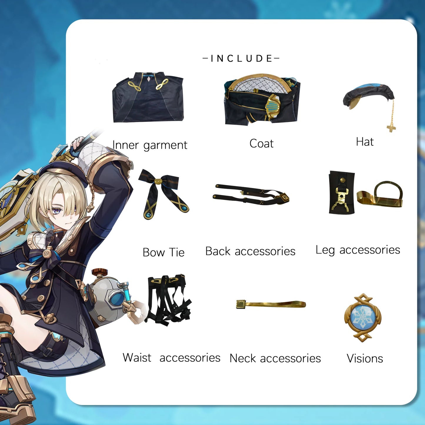 Genshin Impact Freminet Cosplay Costume | On Sale