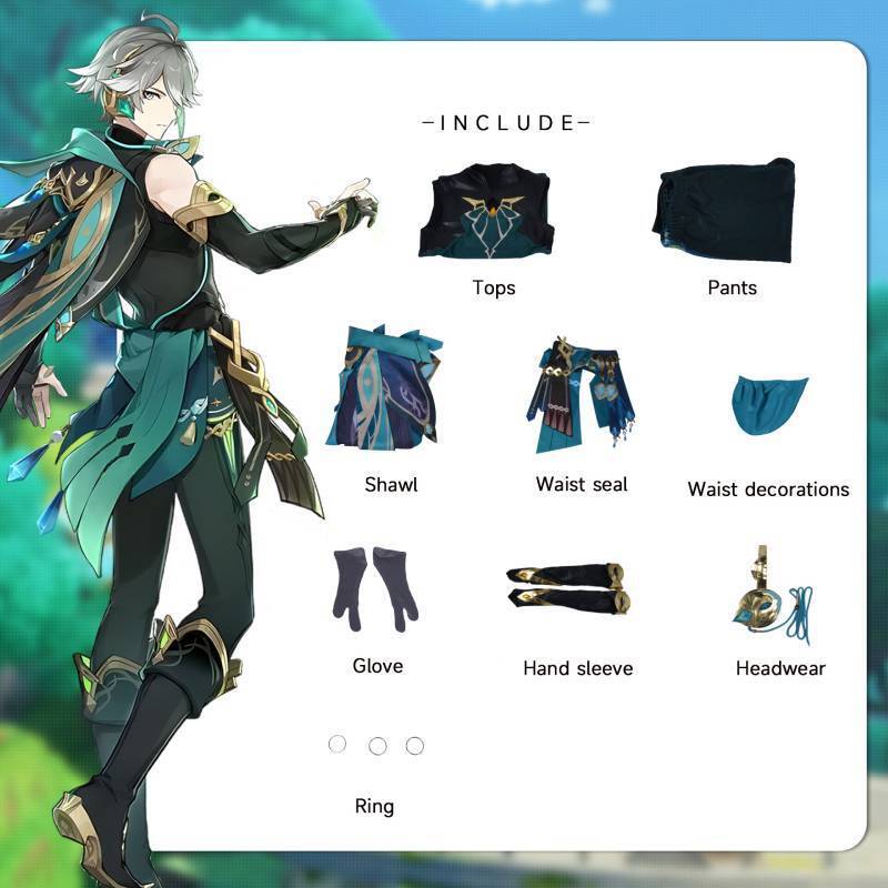 Genshin Impact Alhaitham Cosplay Costume | Gaming Outfit