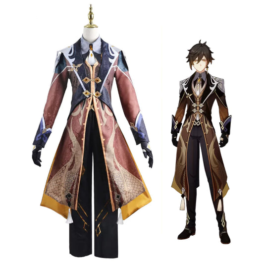 Genshin Impact Zhongli Cosplay Costume | Gaming Outfit