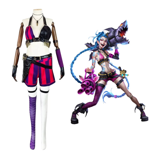 League of Legends Arcane Jinx Red Cosplay Costume | Gaming Outfit