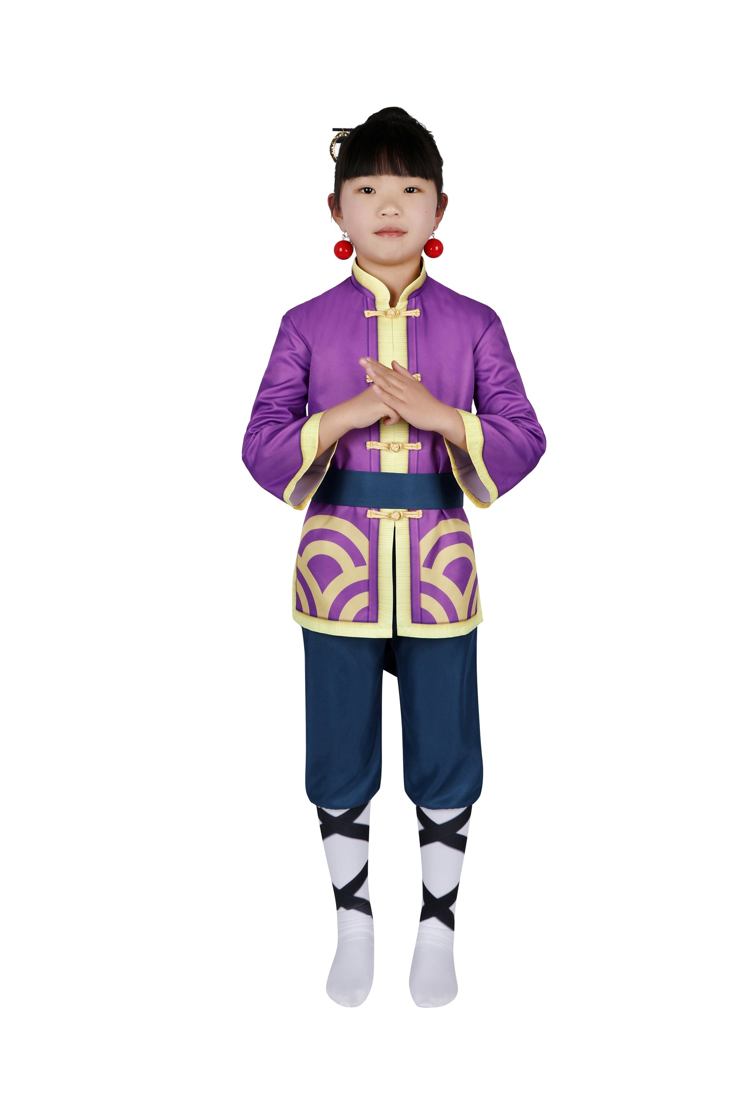 Princess Peach Showtime! Kids Kungfu Suit Complete Cosplay Costume Outfit