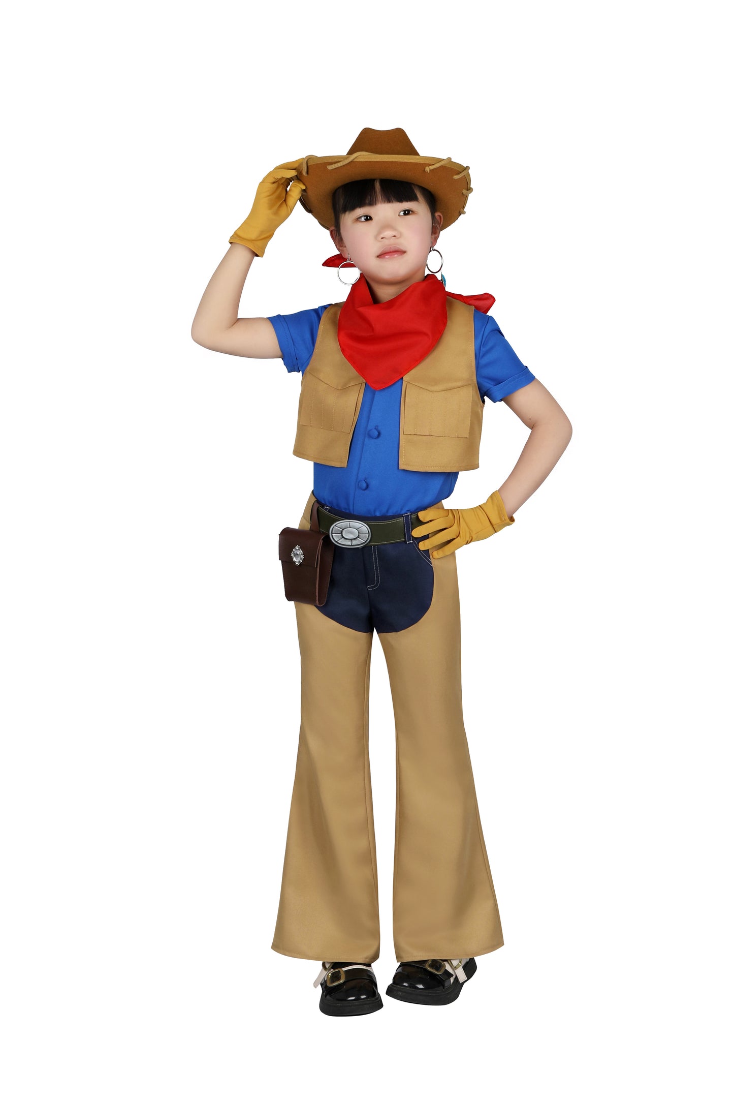 Princess Peach Showtime! Kids Cowgirl Complete Cosplay Costume Outfit