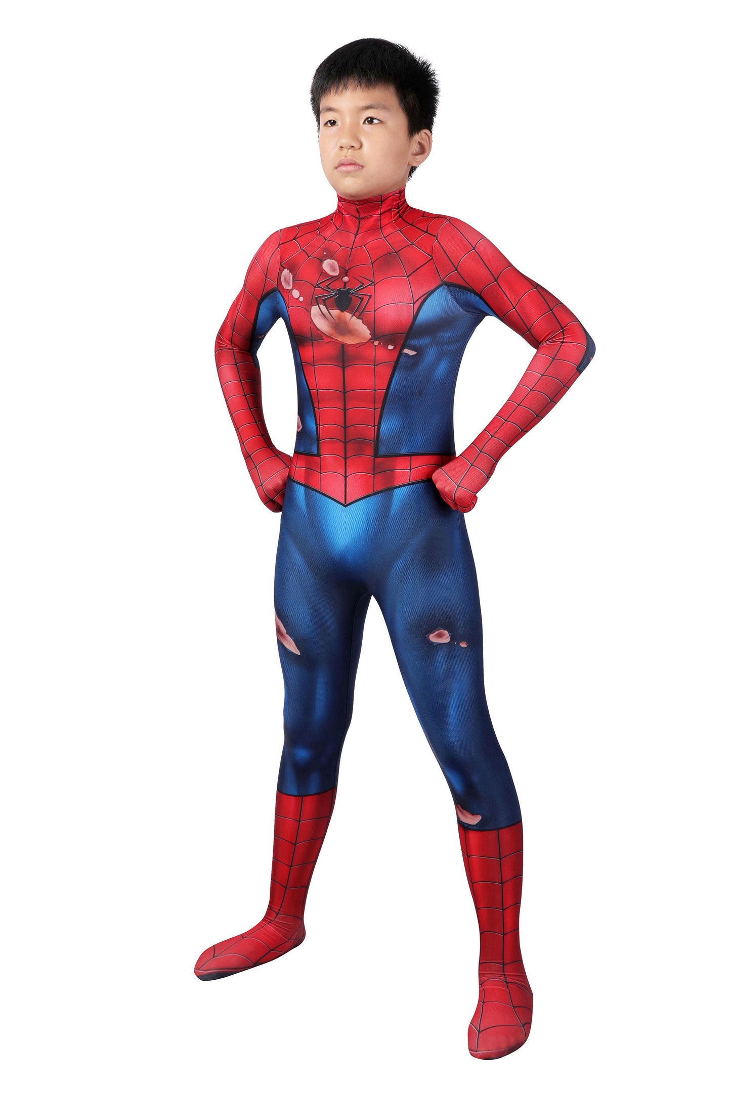 Kids Spider-Man PS5 Classic Damaged Cosplay Costume | Marvel Outfit