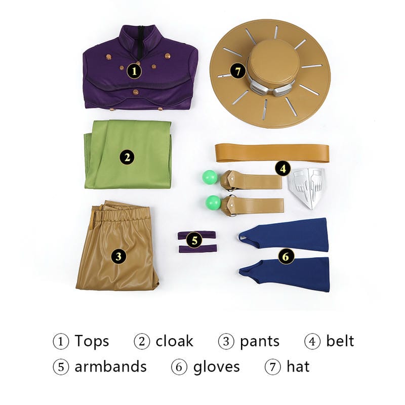 JoJo's Bizarre Adventur Gyro Zeppeli Cosplay Costume | Anime Outfit