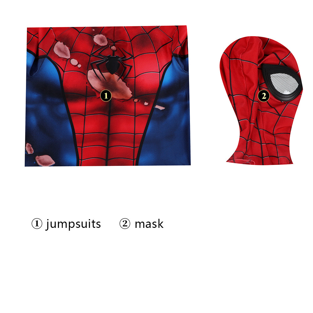 Kids Spider-Man PS5 Classic Damaged Cosplay Costume | Marvel Outfit