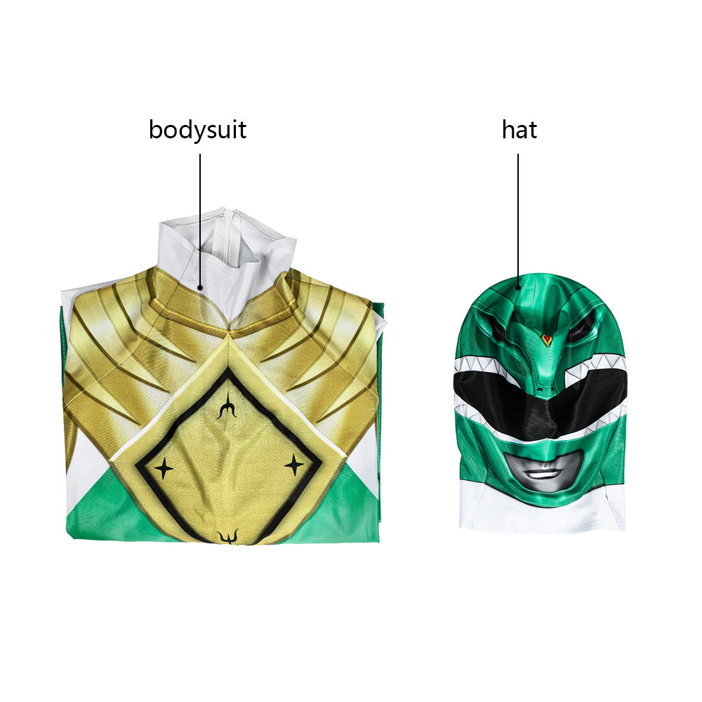 Power Ranger Kids Tommy Green Ranger Complete Cosplay Costume Outfit