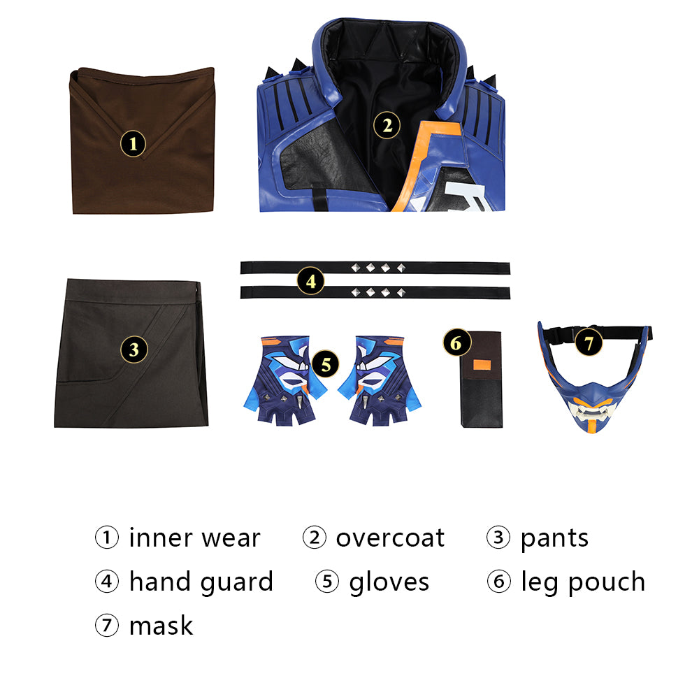 Costume de cosplay de l'agent Yoru de Valorant | Tenue de jeu