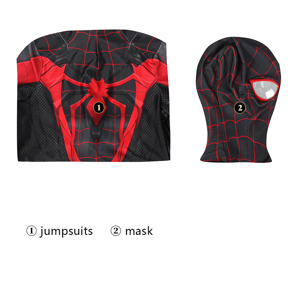 Kids Spider-Man PS5 Miles Morales V2 Cosplay Costume | Marvel Outfit