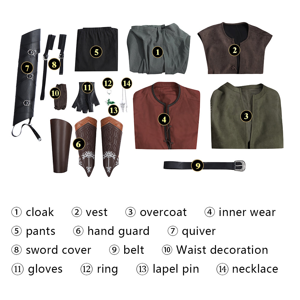 Lord of the Rings Aragorn Cosplay Costume | Fantasy Outfit
