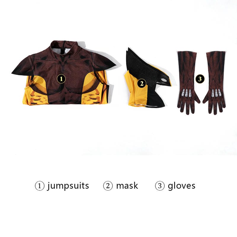Costume de cosplay Wolverine marron des X-Men | Tenue d'anime 