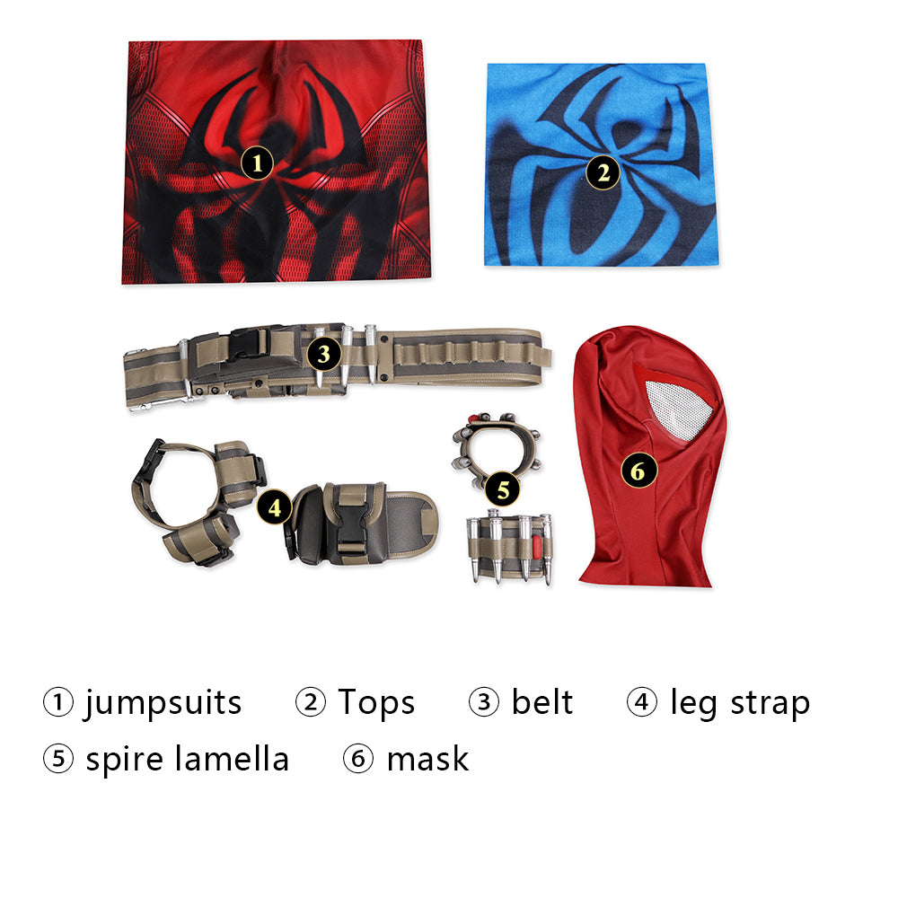 Marvel Spider-Verse Scarlet Spider Complete Cosplay Costume Outfit