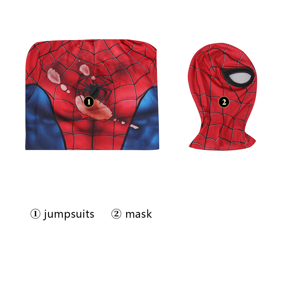 Spider-Man PS5 Classic Suit Damaged Cosplay Costume | Marvel Outfit