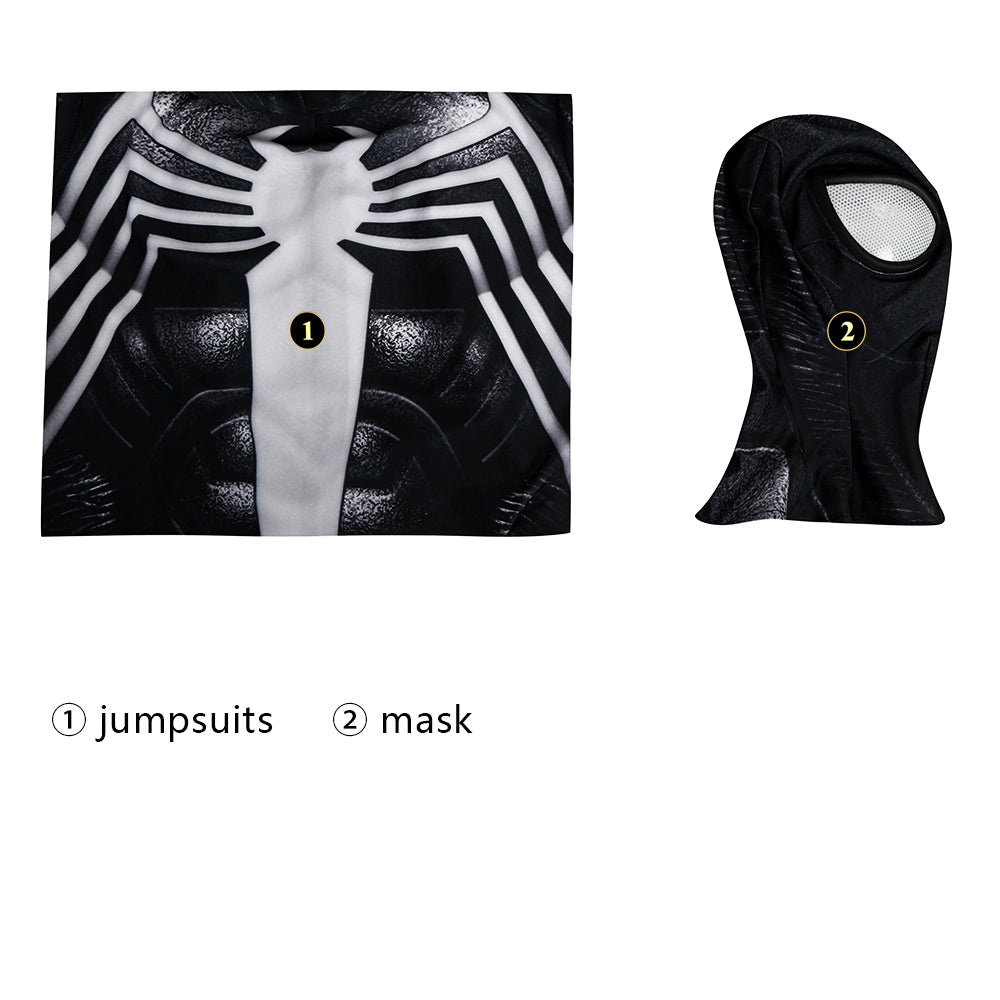 Marvel Spiderman 2 Black Suit Complete Cosplay Costume Outfit