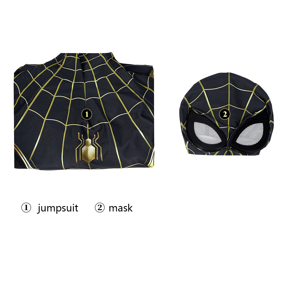 Marvel Spiderman 3 Black and Gold Suit Complete Cosplay Costume Outfit