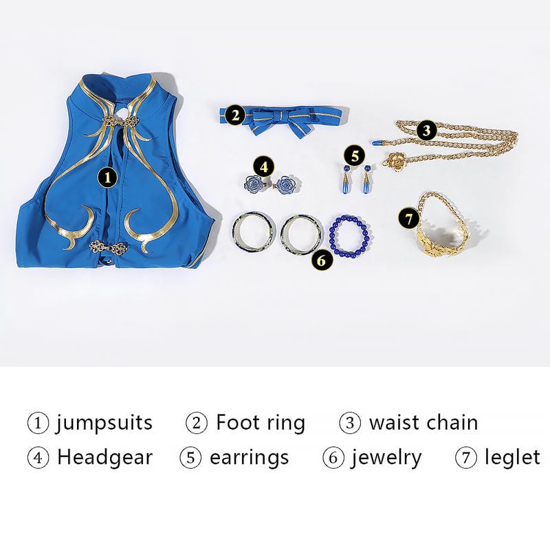 Street Fighter 6 Chun-Li Swimsuit Cosplay Costume | Game Outfit