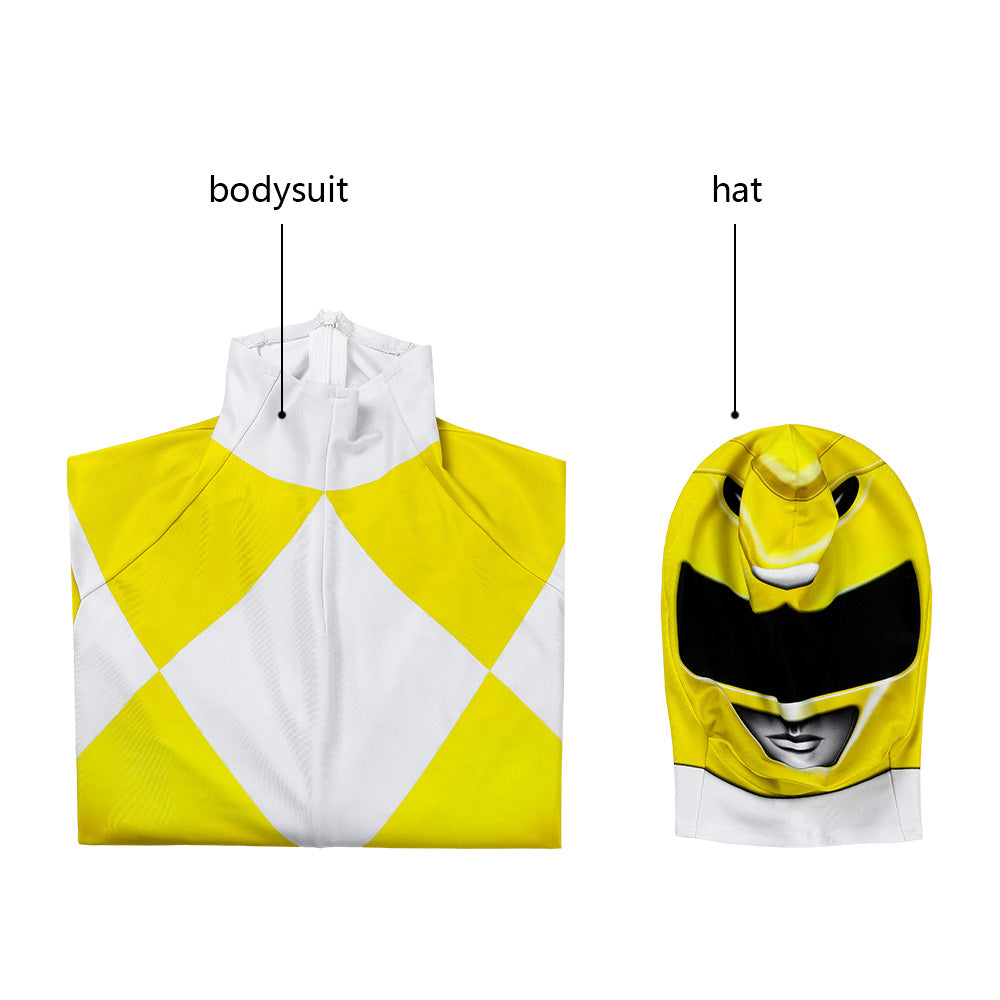 Power Ranger Kids Trini Kwan Yellow Ranger Complete Cosplay Costume Outfit