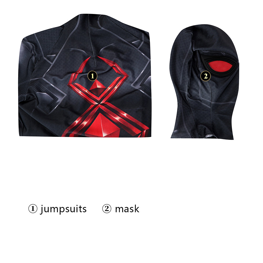 Marvel Spiderman Dark Suit Complete Cosplay Costume Outfit