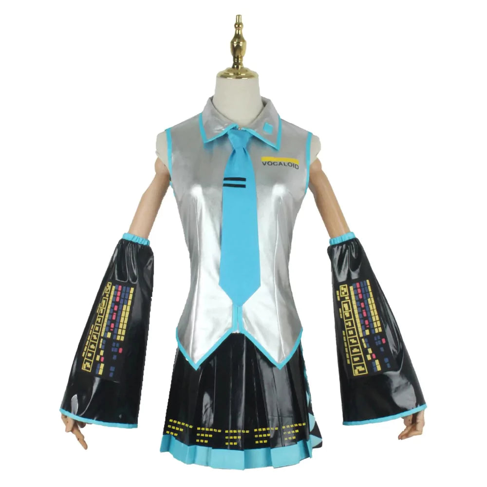 Hatsune Miku Vocaloid Female Silver Complete Cosplay Costume Outfit