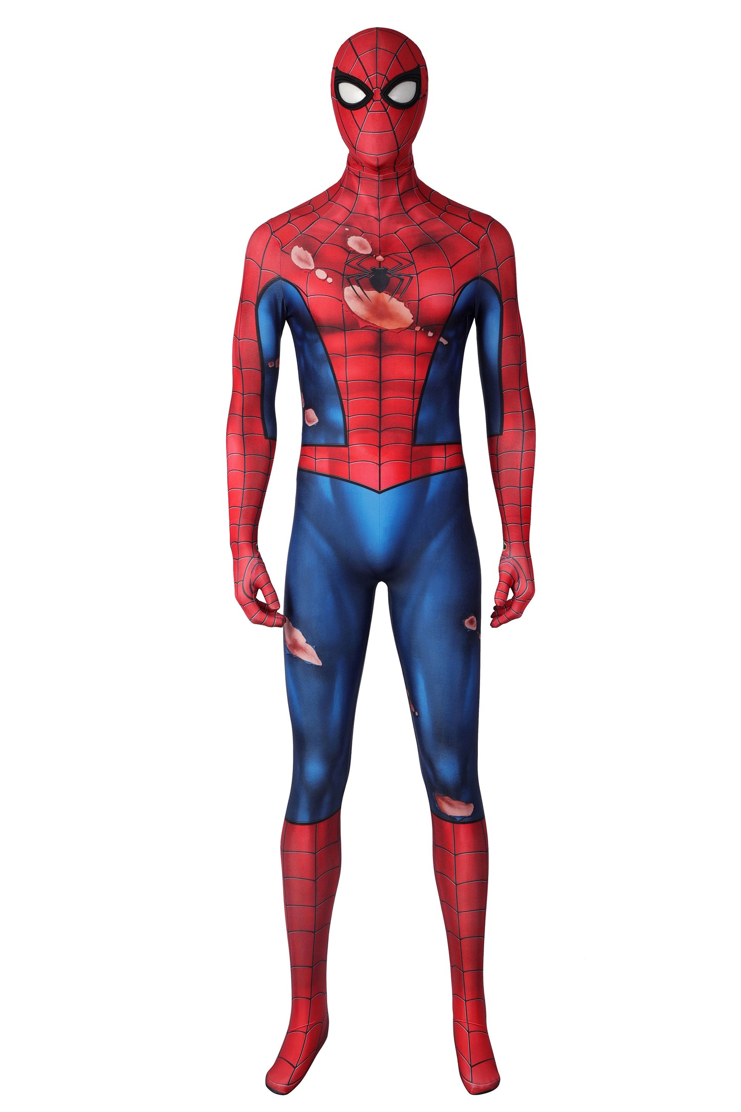 Marvel Spiderman PS5 Classic Suit Damaged Complete Cosplay Costume Outfit