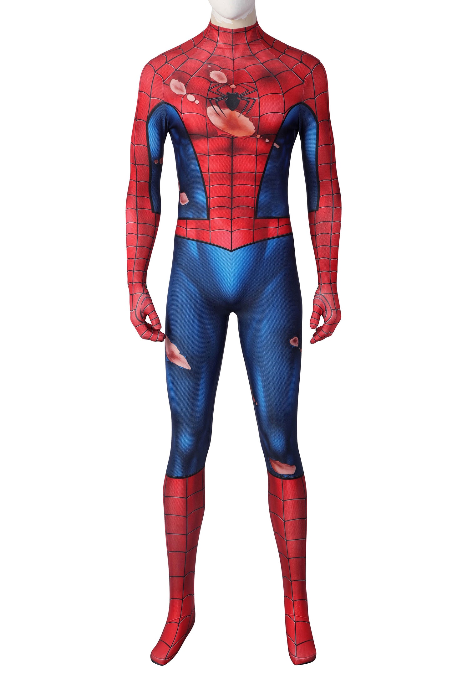 Spider-Man PS5 Classic Suit Damaged Cosplay Costume | Marvel Outfit