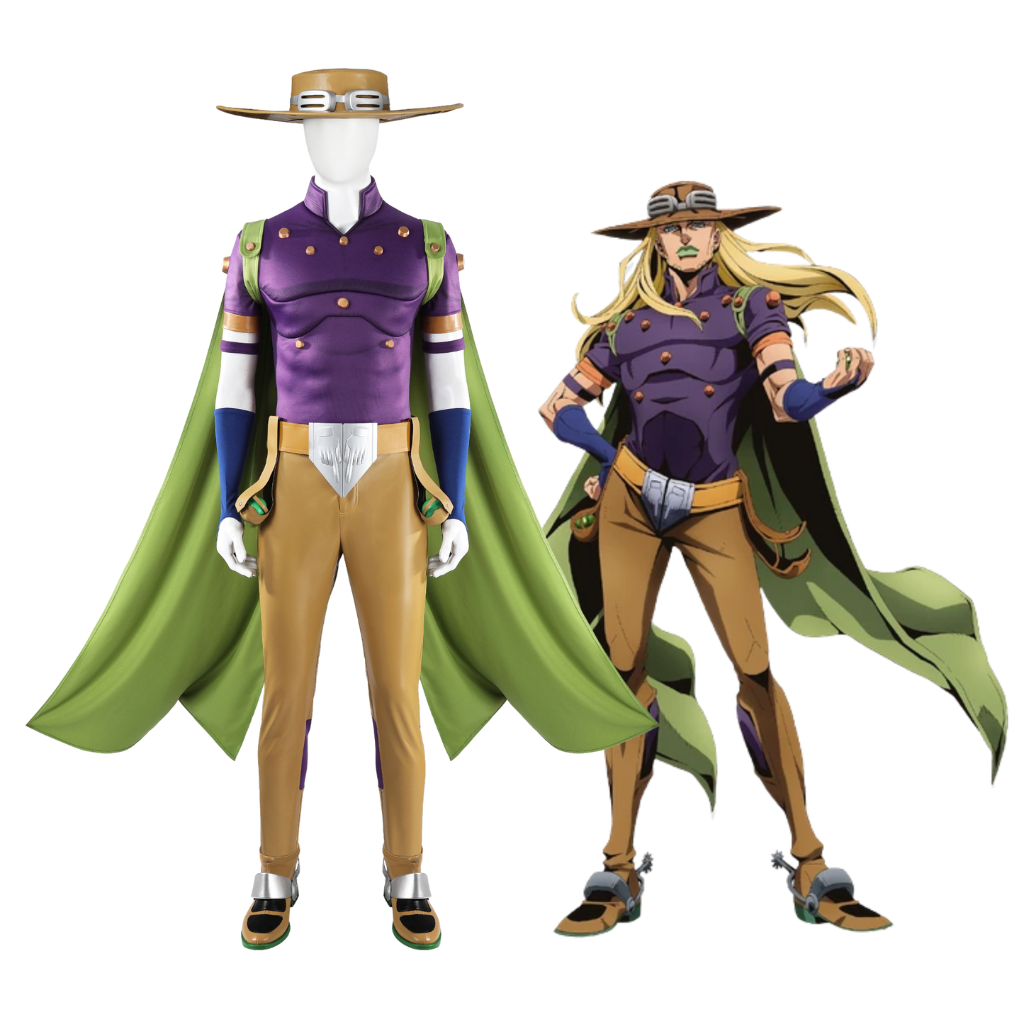 JoJo's Bizarre Adventur Gyro Zeppeli Cosplay Costume | Anime Outfit
