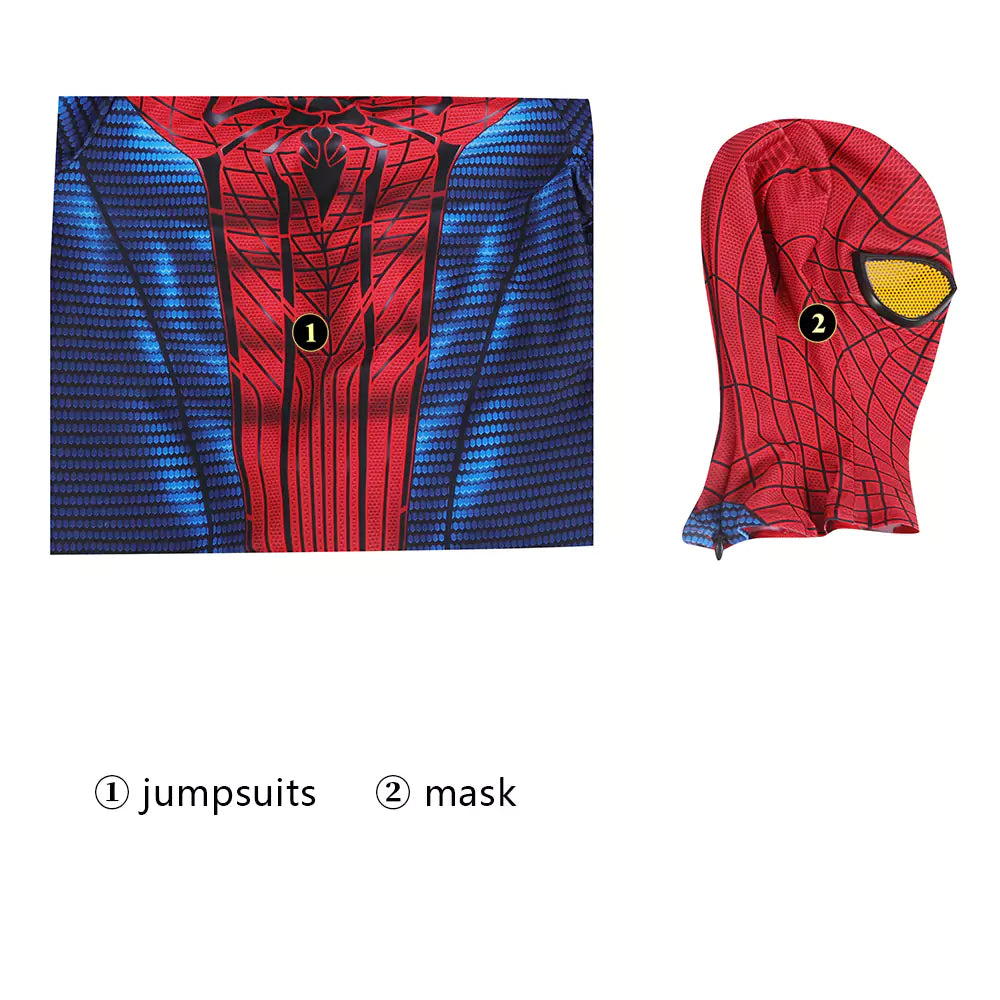 Marvel Children Amazing Spiderman Complete Cosplay Costume Outfit