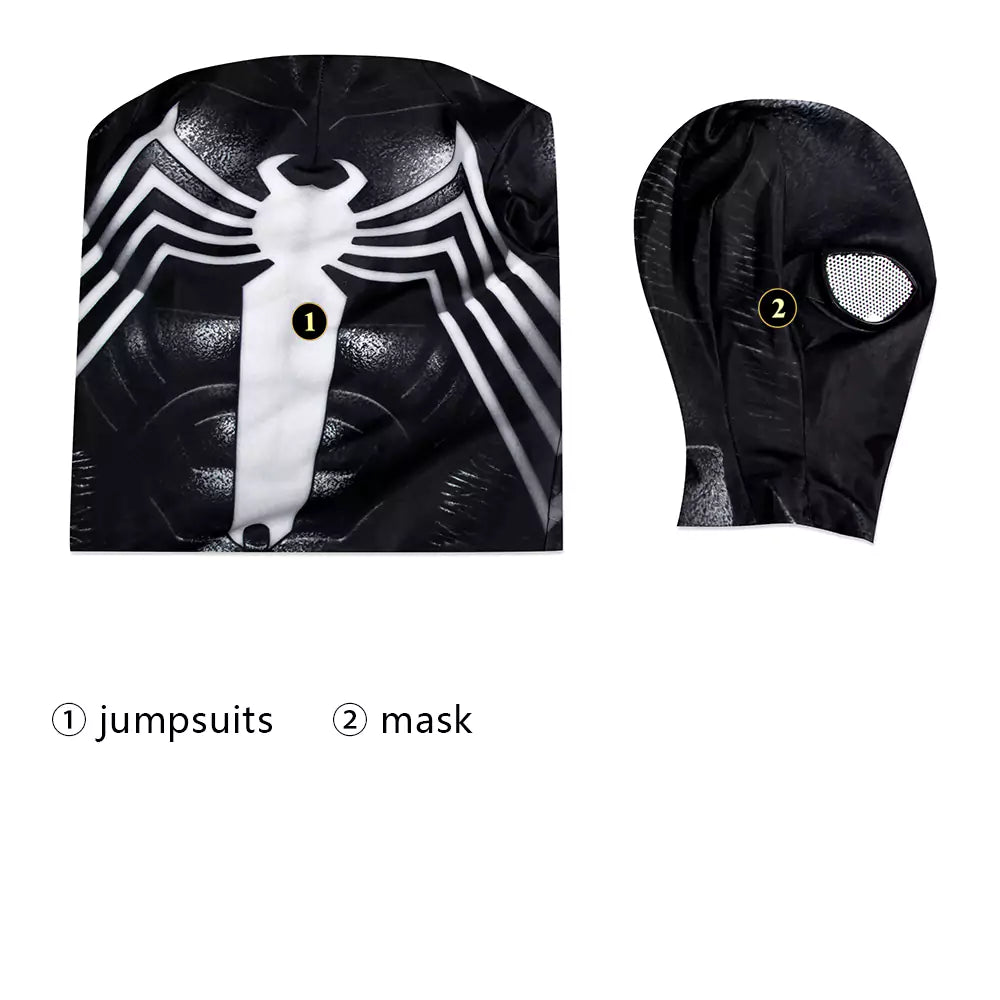 Marvel Children Spiderman Venom 2 Complete Cosplay Costume Outfit