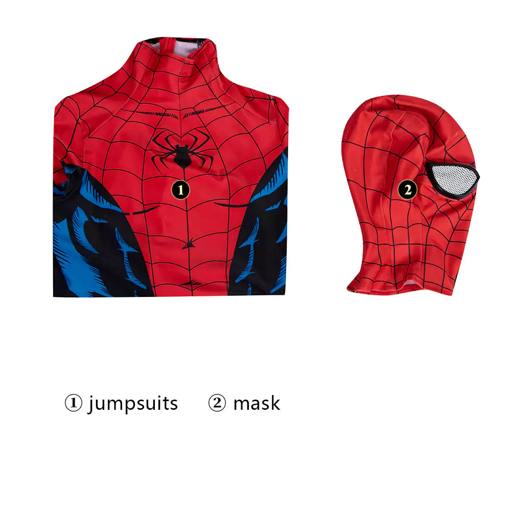 Marvel Children Spiderman Vintage Comic Complete Cosplay Costume Outfit