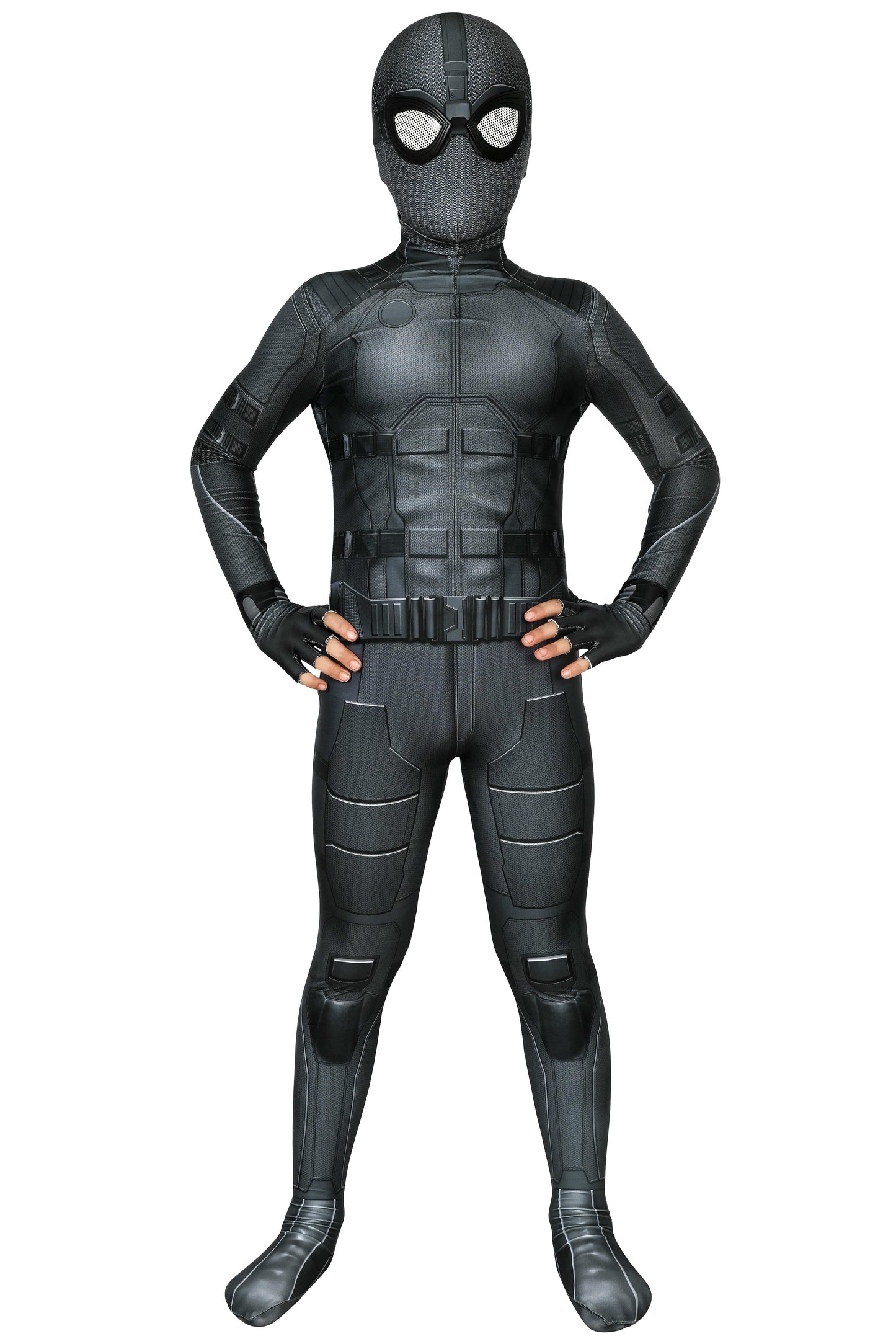 Marvel Children Spiderman Stealth Suit Complete Cosplay Costume Outfit