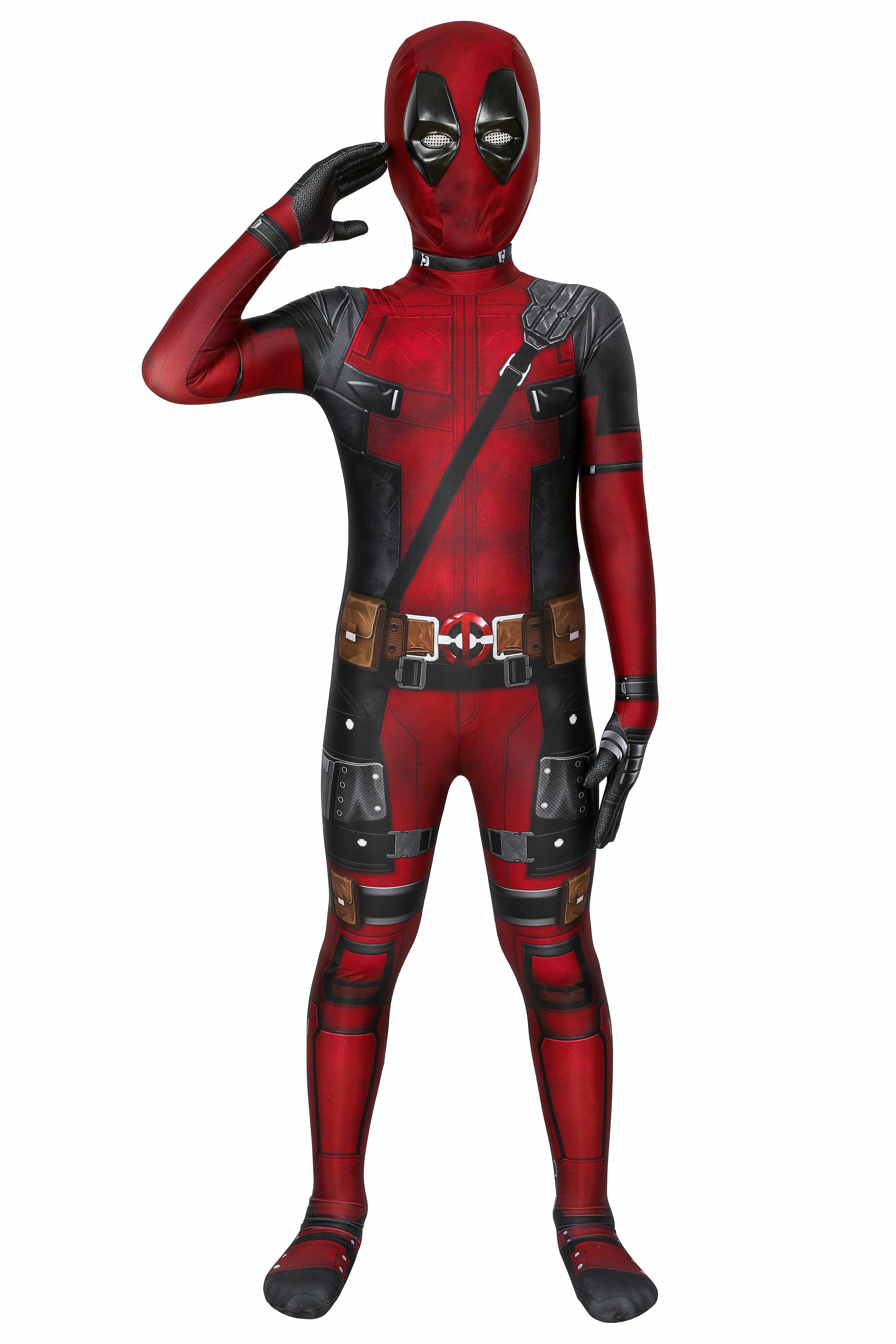 Marvel Children Deadpool 2 Complete Cosplay Costume Outfit