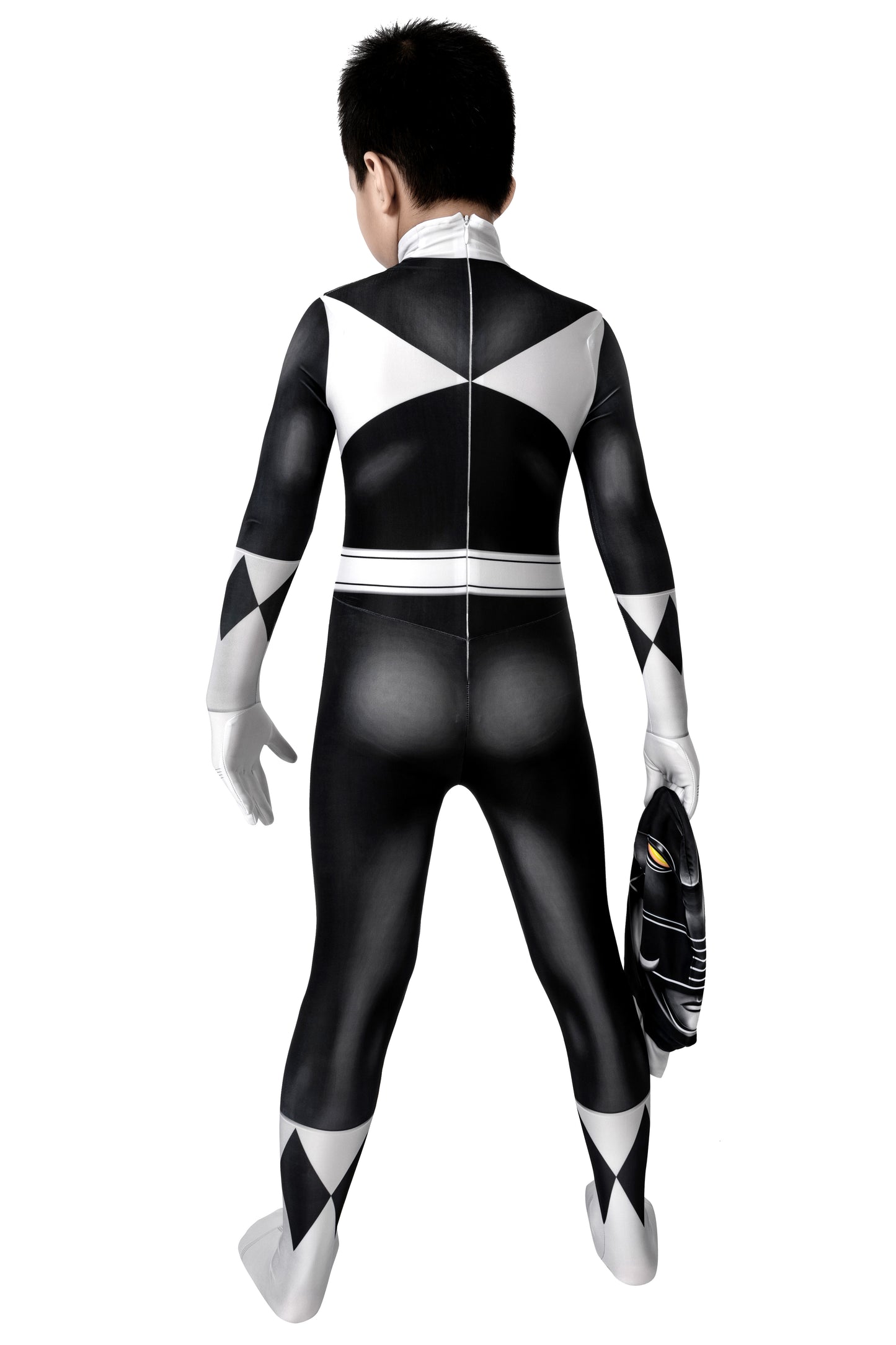 Power Ranger Kids Zack Black Ranger Complete Cosplay Costume Outfit