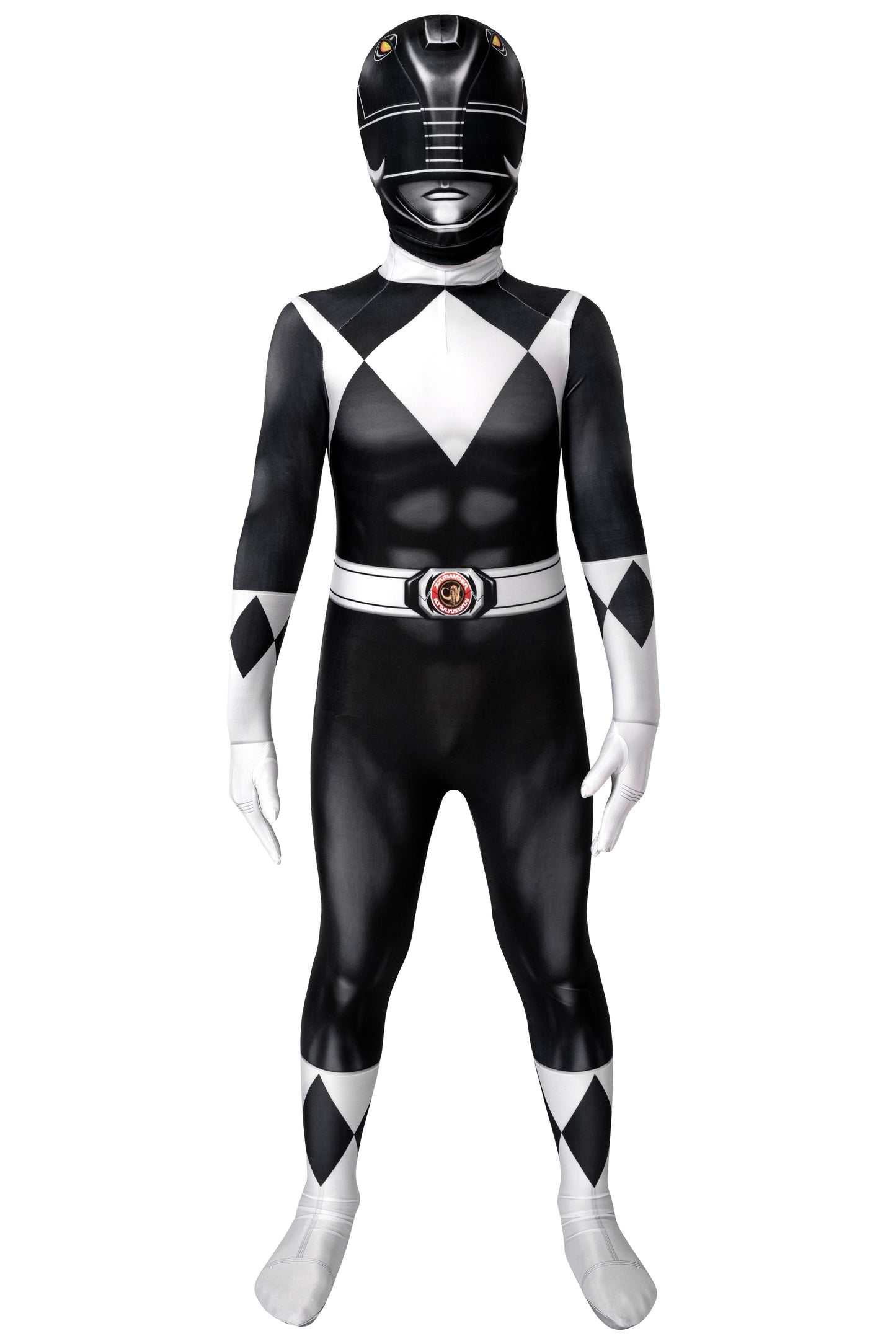 Power Ranger Kids Zack Black Ranger Complete Cosplay Costume Outfit